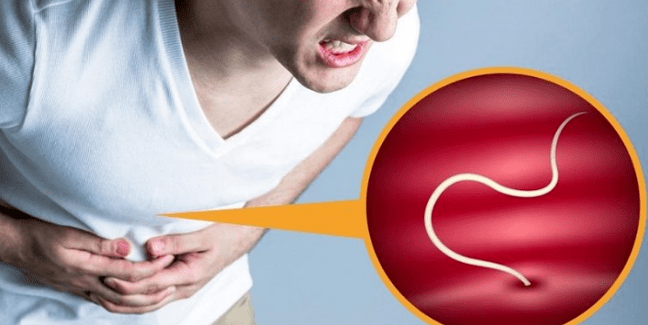 Pain caused by helminths